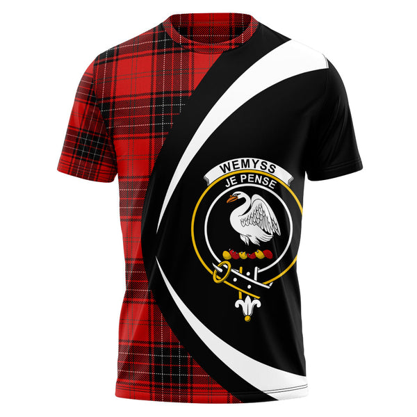 Wemyss Modern Clan Badge Tartan T-Shirt Circle Style Personalized