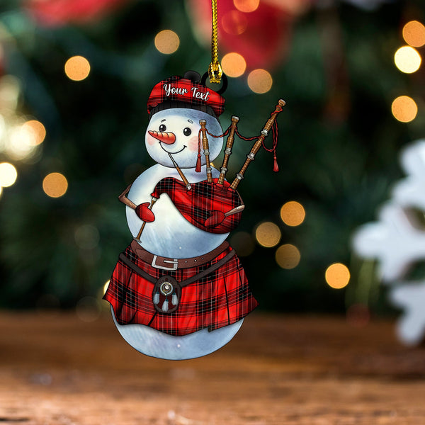 Wemyss Modern Clan Badge Tartan Wood Acrylic Ornament Snowman Bagpipe Personalized