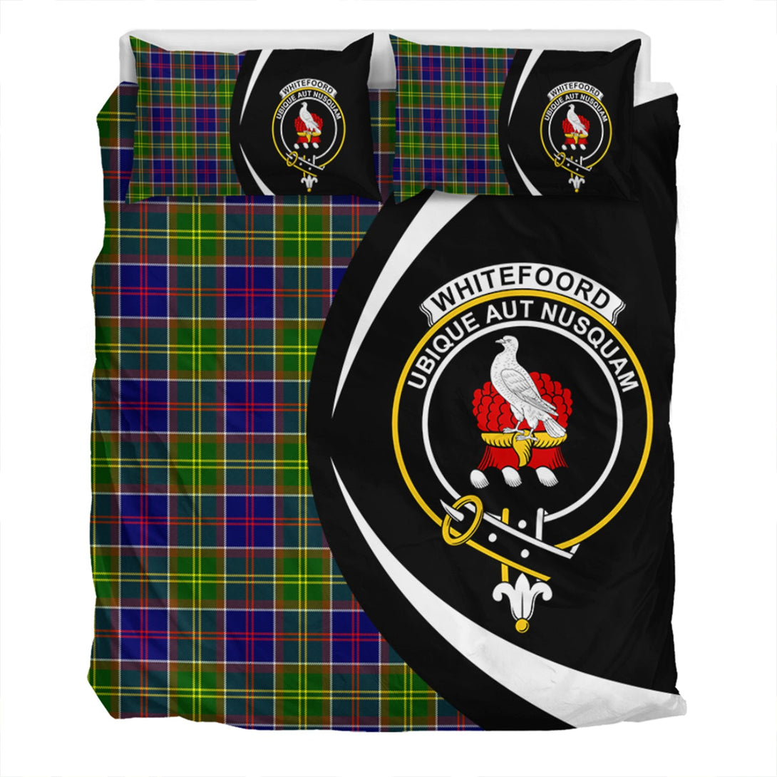 Whitefoord Modern Clan Badge Tartan Bedding Set Circle Style