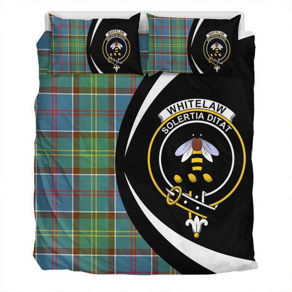 Whitelaw District Clan Badge Tartan Bedding Set Circle Style