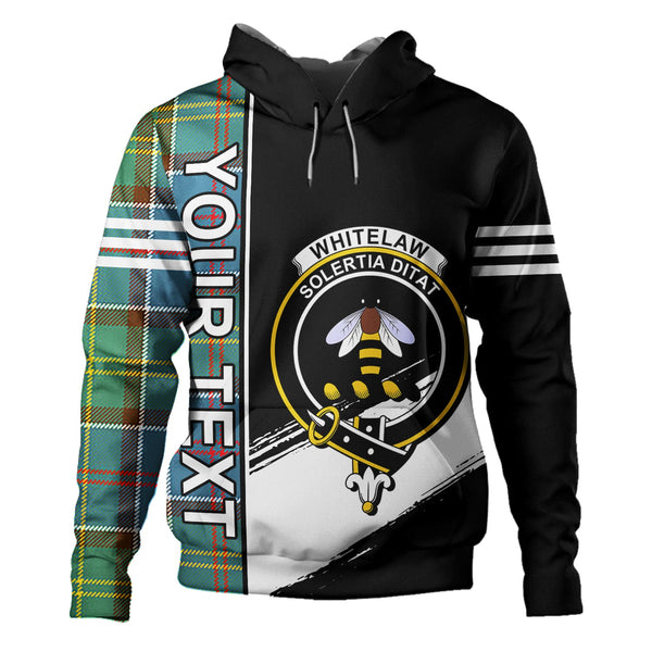 Whitelaw District Clan Badge Tartan Hoodie Quarter Style Personalized