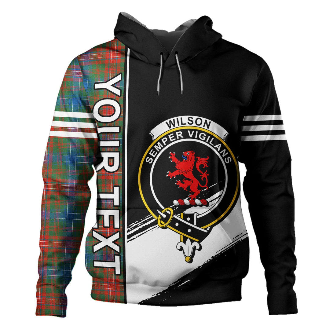 Wilson Ancient Clan Badge Tartan Hoodie Quarter Style Personalized