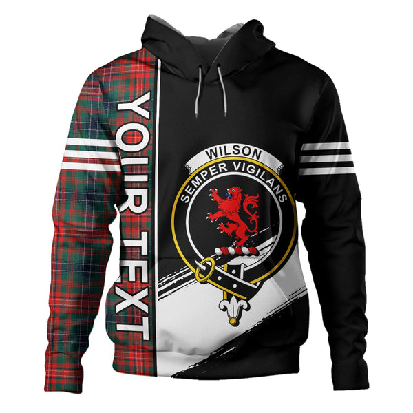 Wilson Modern Clan Badge Tartan Hoodie Quarter Style Personalized