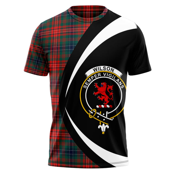 Wilson Modern Clan Badge Tartan T-Shirt Circle Style Personalized