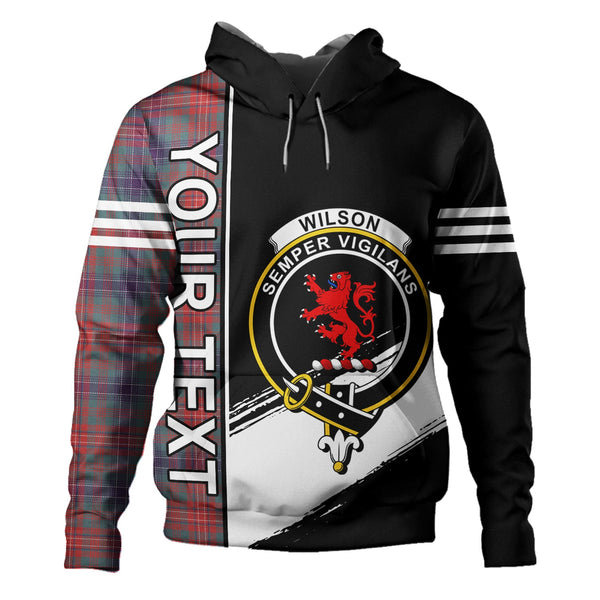 Wilson Weathered Clan Badge Tartan Hoodie Quarter Style Personalized