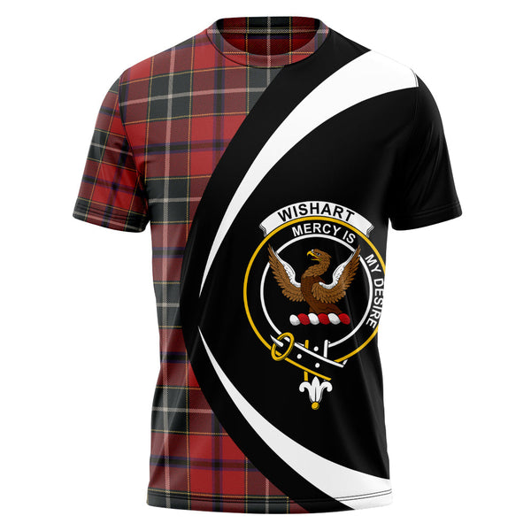 Wishart Dress Weathered Clan Badge Tartan T-Shirt Circle Style Personalized