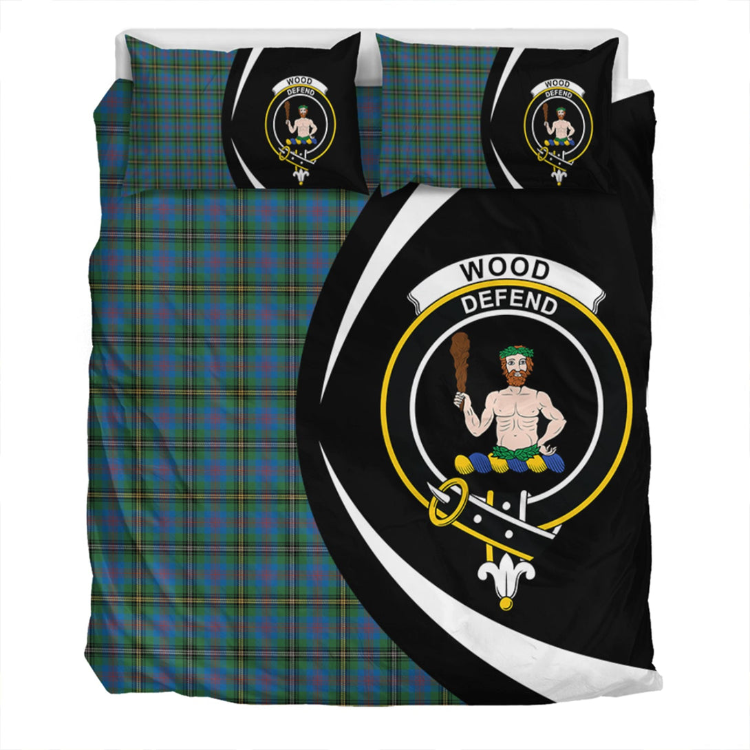 Wood Ancient Clan Badge Tartan Bedding Set Circle Style