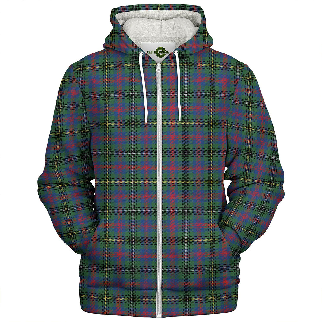 Wood Modern Clan Badge Tartan Sherpa Hoodie