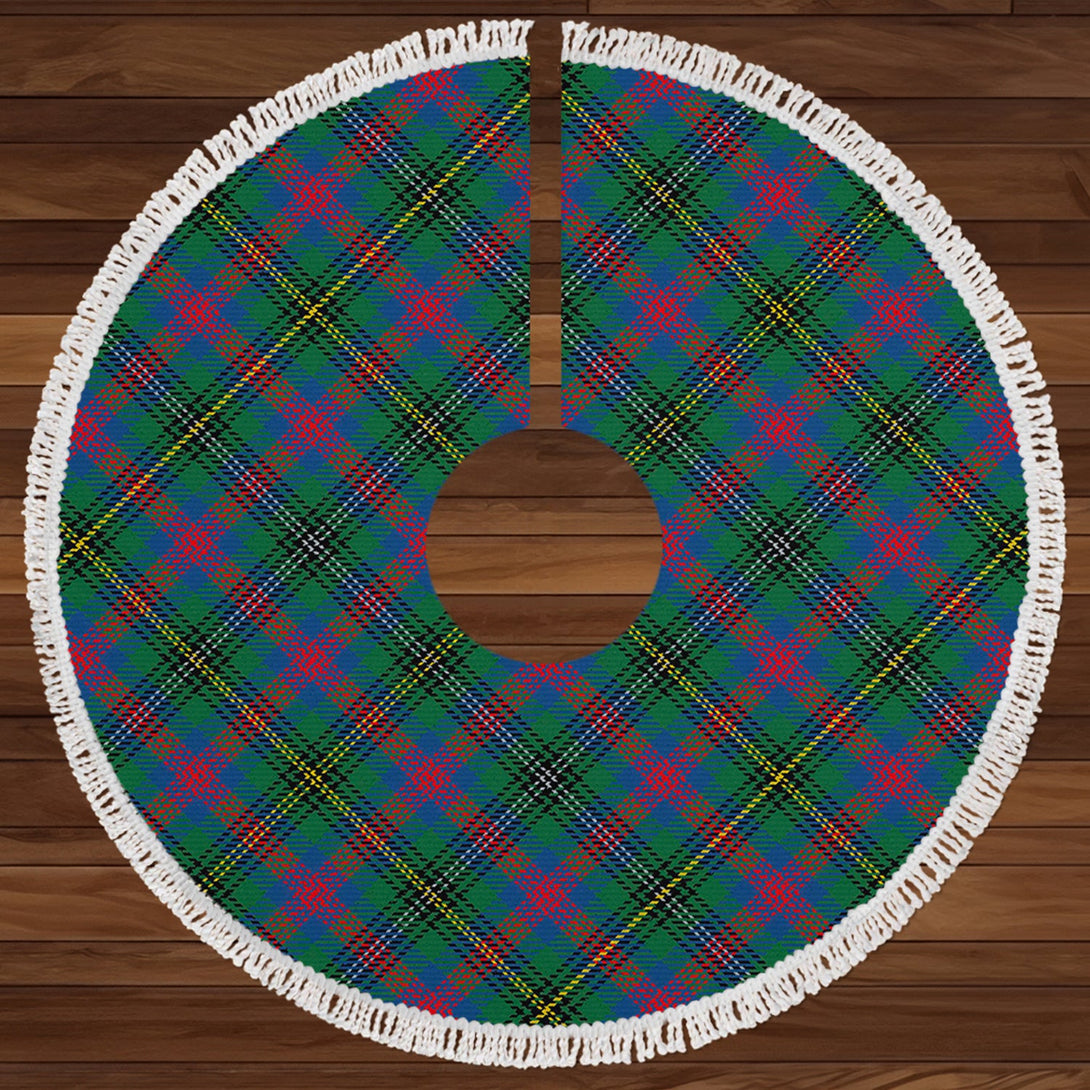 Wood Modern Clan Badge Tartan Christmas Tree Skirt