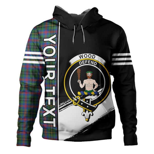 Wood Modern Clan Badge Tartan Hoodie Quarter Style Personalized