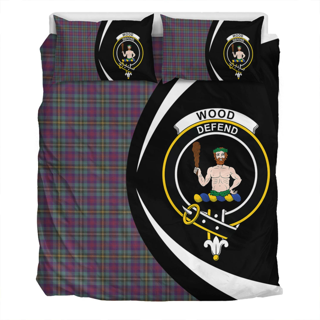 Wood Weathered Clan Badge Tartan Bedding Set Circle Style