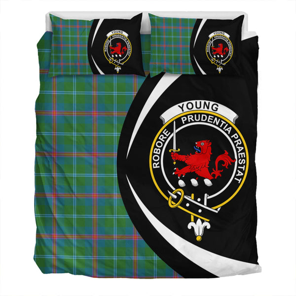 Young Ancient Clan Badge Tartan Bedding Set Circle Style