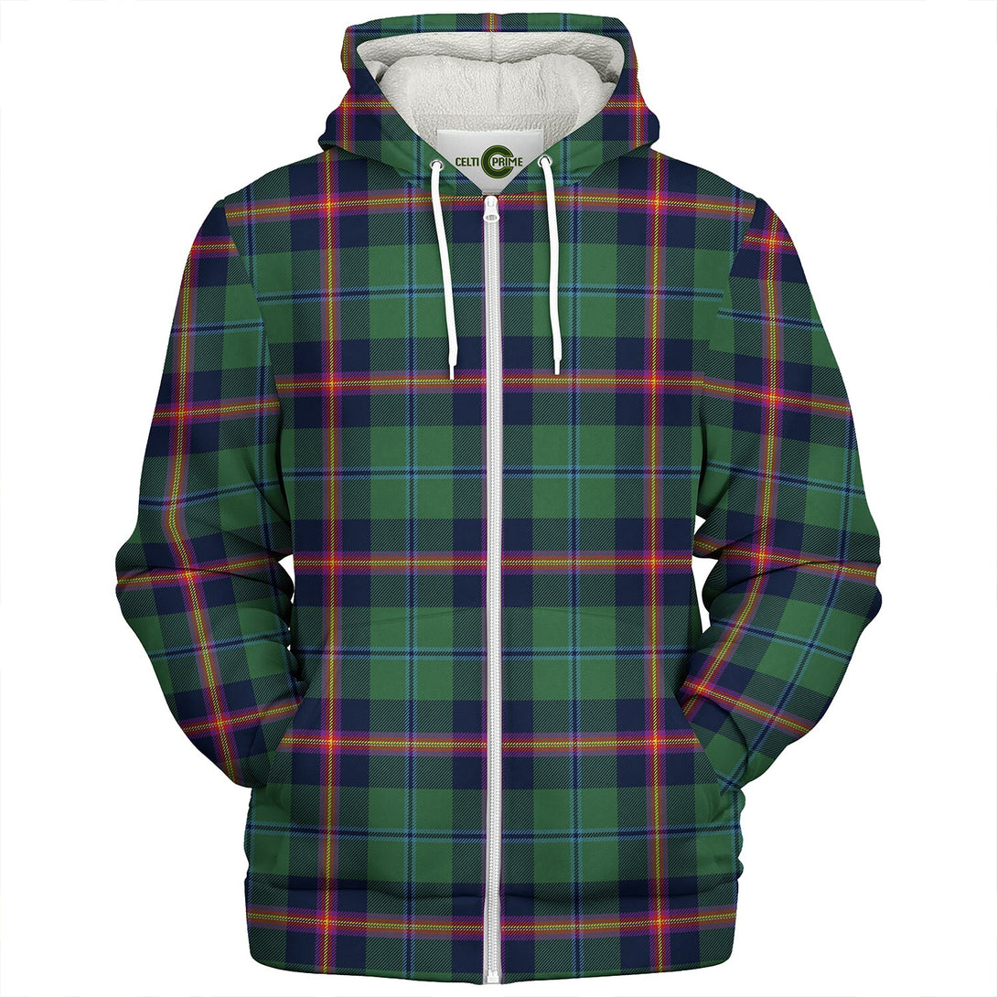 Young Modern Clan Badge Tartan Sherpa Hoodie