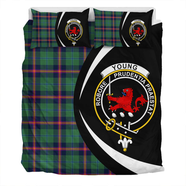 Young Modern Clan Badge Tartan Bedding Set Circle Style