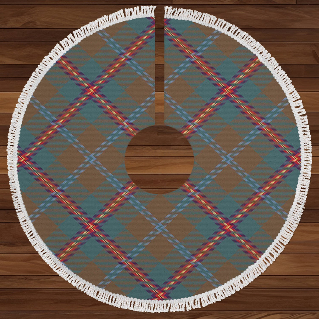 Young Weathered Clan Badge Tartan Christmas Tree Skirt