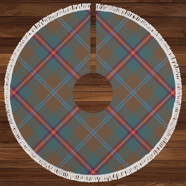 Young Weathered Clan Badge Tartan Christmas Tree Skirt