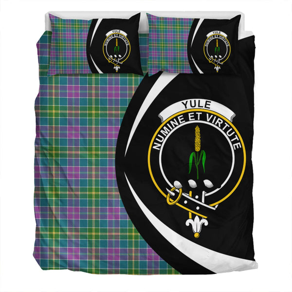 Yule Ancient Clan Badge Tartan Bedding Set Circle Style