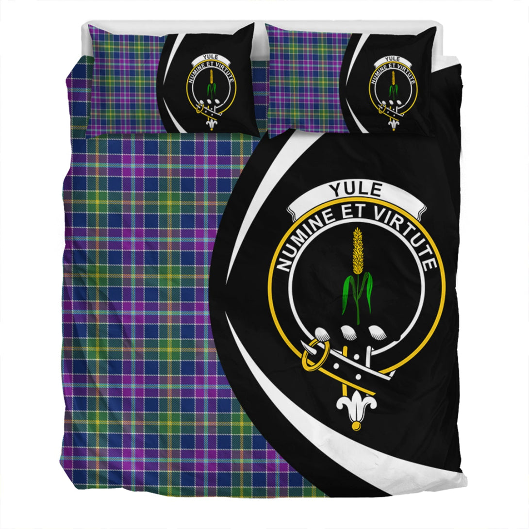 Yule Modern Clan Badge Tartan Bedding Set Circle Style