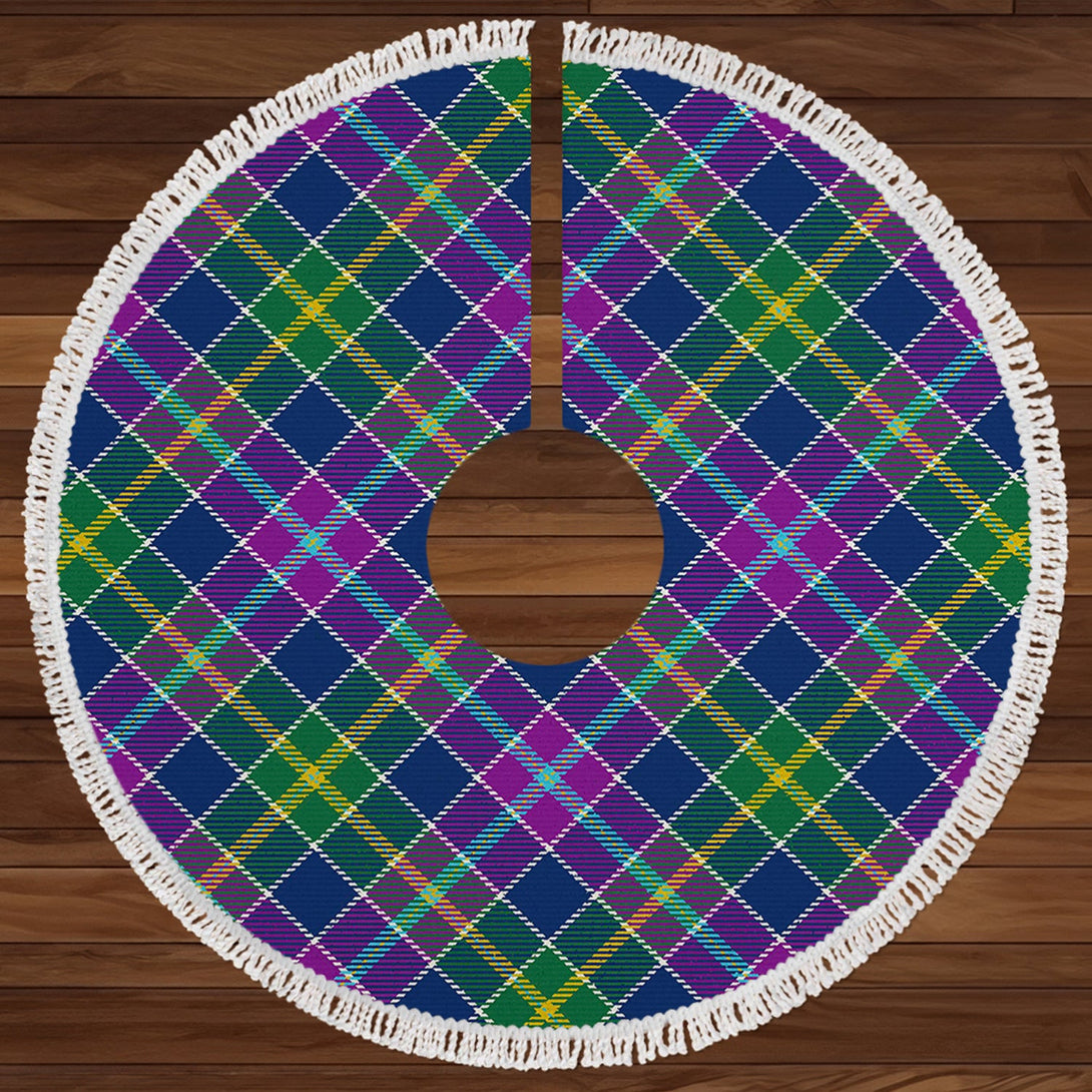 Yule Modern Clan Badge Tartan Christmas Tree Skirt