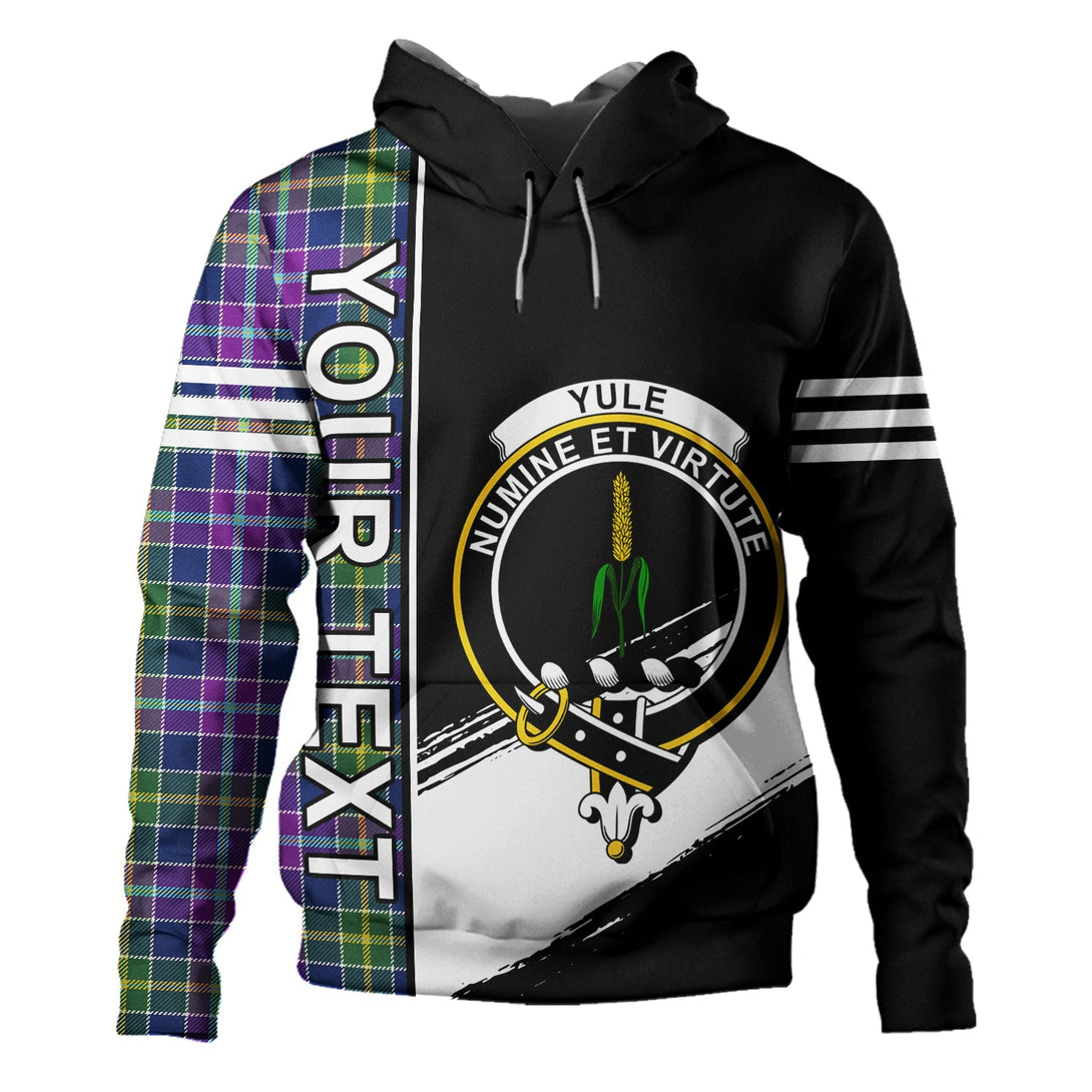 Yule Modern Clan Badge Tartan Hoodie Quarter Style Personalized