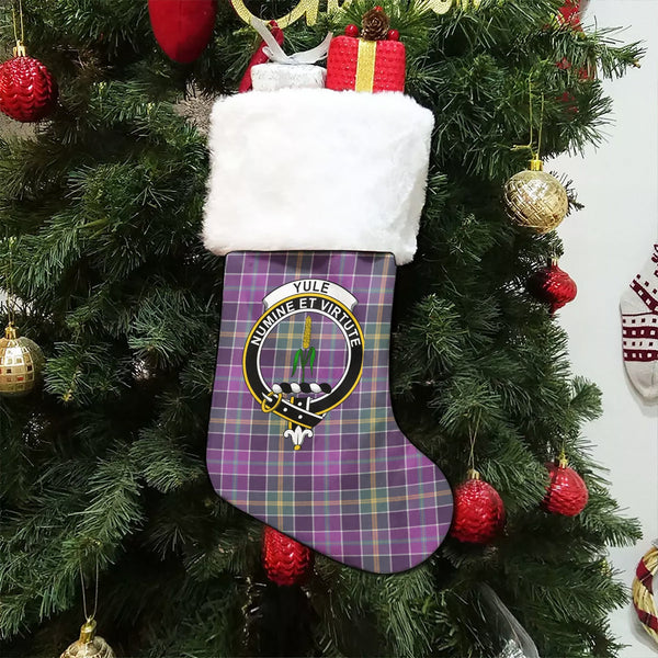 Yule Weathered Clan Badge Tartan Christmas Stocking