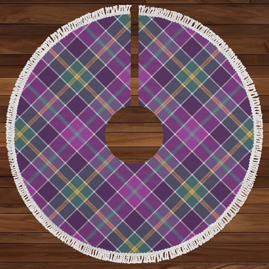 Yule Weathered Clan Badge Tartan Christmas Tree Skirt