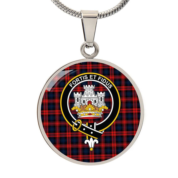 MacLachlan Modern Clan Badge Tartan Classic Circle Necklace