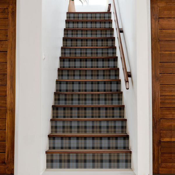 MacKay Weathered Tartan Stair Stickers (Set of 13)