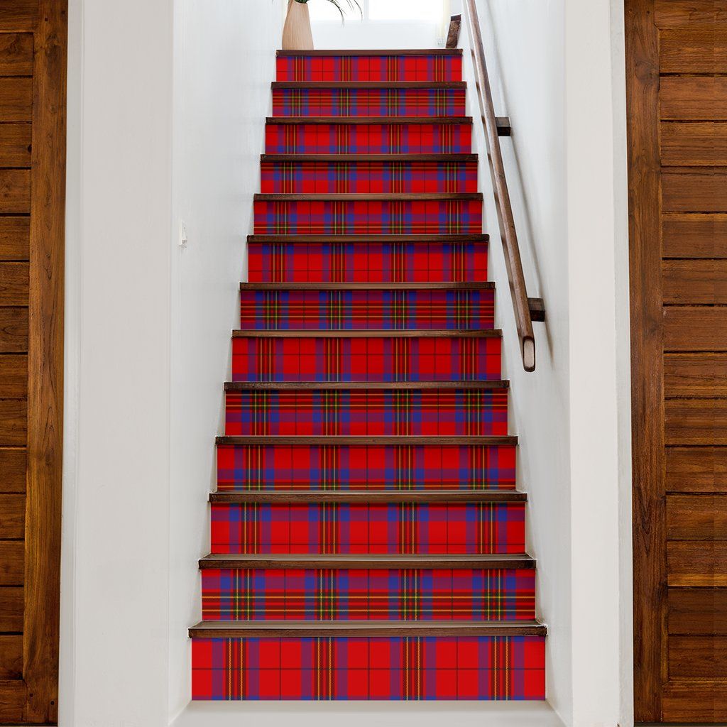 Leslie Modern Tartan Stair Stickers (Set of 13)