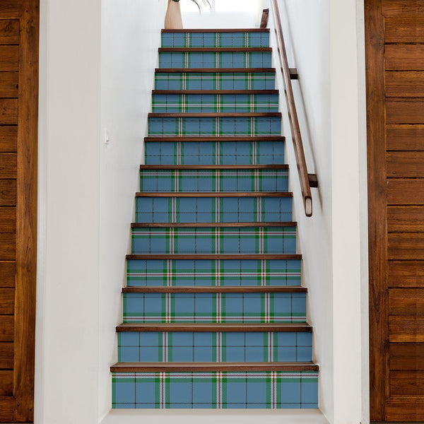 Clelland modern Tartan Stair Stickers (Set of 13)