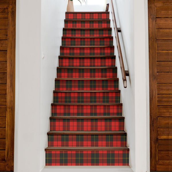 Wallace Weathered Tartan Stair Stickers (Set of 13)