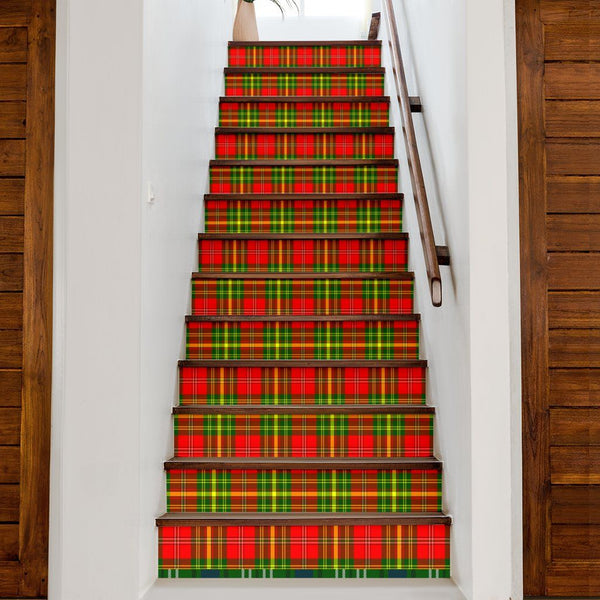 Leask Tartan Stair Stickers (Set of 13)