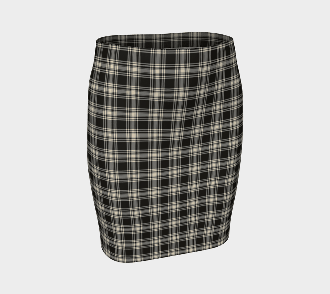 Menzies Black & White Ancient Tartan Classic Fitted Skirt