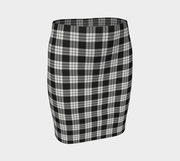 MacFarlane Black & White Ancient Tartan Classic Fitted Skirt