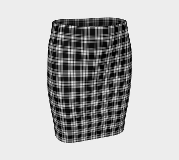 Menzies Black & White Modern Tartan Classic Fitted Skirt