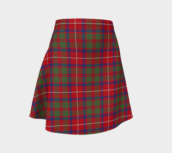 Shaw Red Modern Tartan Classic Flared Skirt