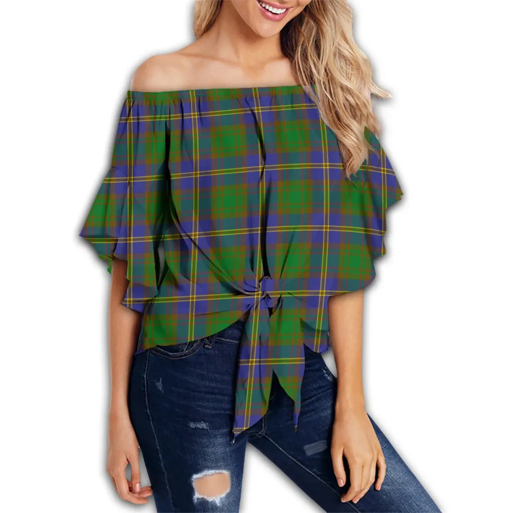 Strange of Balkaskie Tartan Classic Off Shoulder Waist Wrap Top