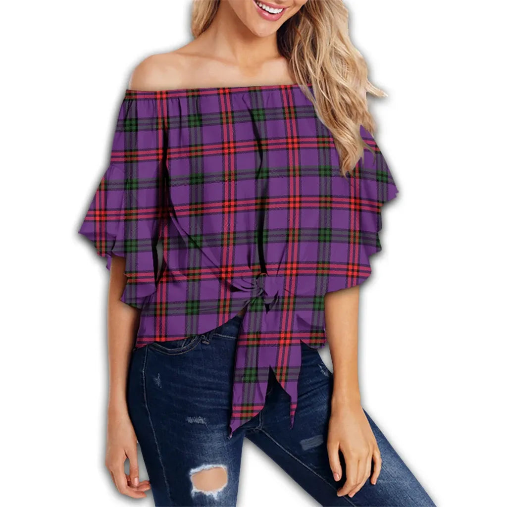 Montgomery Modern Tartan Classic Off Shoulder Waist Wrap Top