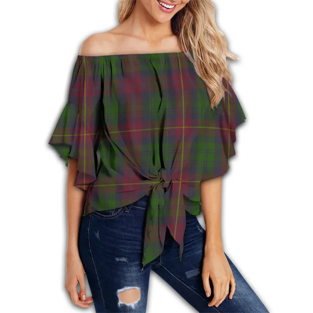 Cairns Tartan Classic Off Shoulder Waist Wrap Top