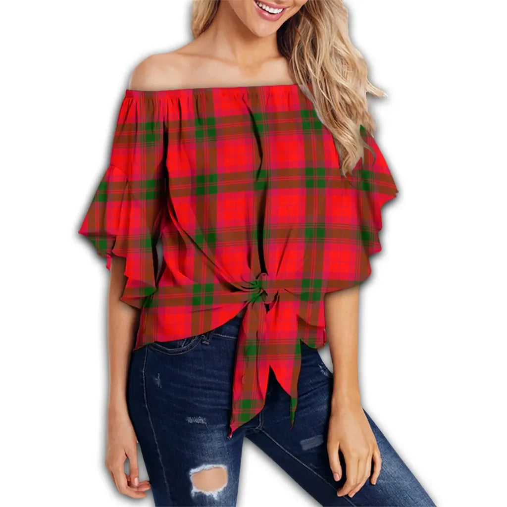 MacNab Modern Tartan Classic Off Shoulder Waist Wrap Top