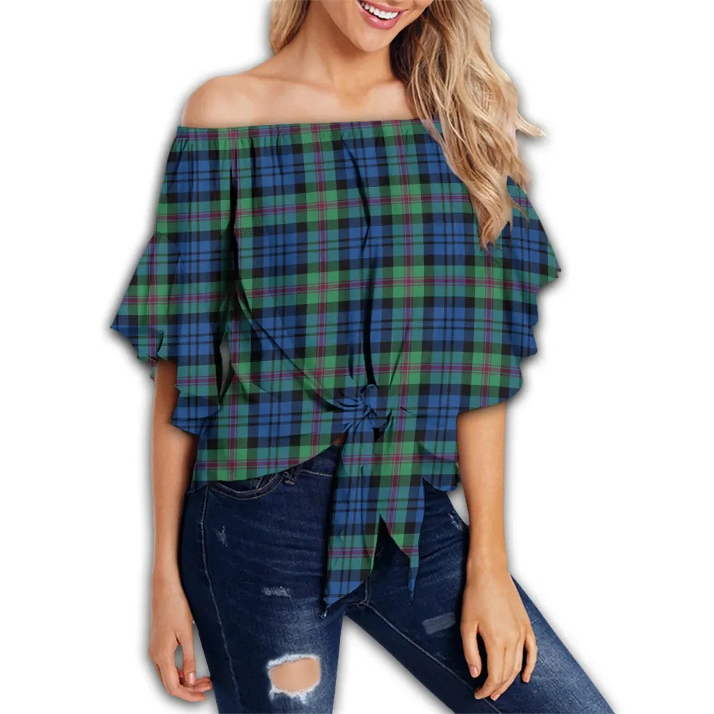 Baillie Ancient Tartan Classic Off Shoulder Waist Wrap Top