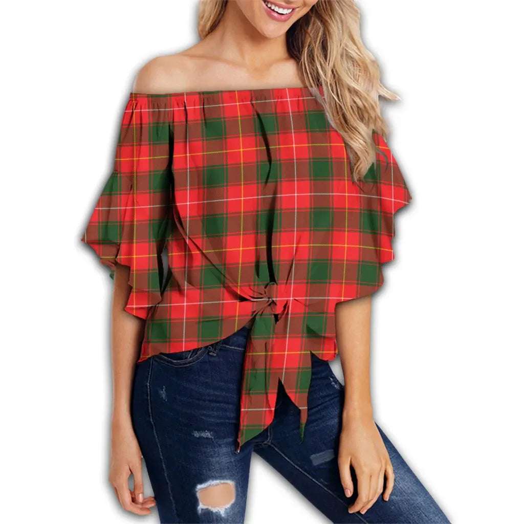 MacFie Tartan Classic Off Shoulder Waist Wrap Top