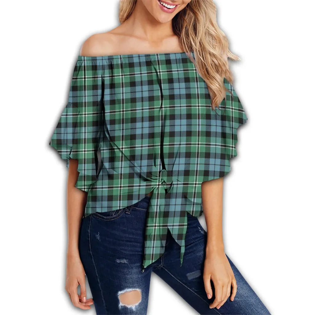 Melville Tartan Classic Off Shoulder Waist Wrap Top