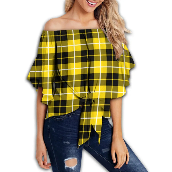 Barclay Dress Modern Tartan Classic Off Shoulder Waist Wrap Top