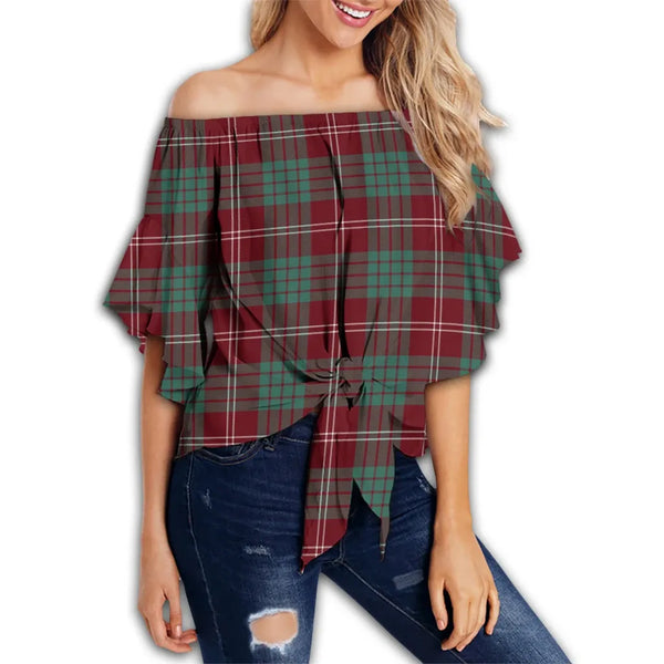 Crawford Modern Tartan Classic Off Shoulder Waist Wrap Top