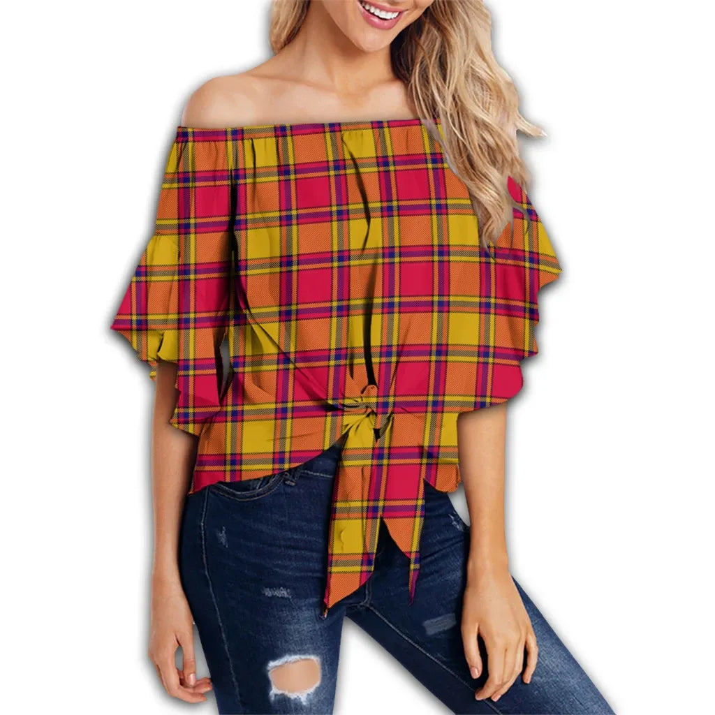 Scrymgeour Tartan Classic Off Shoulder Waist Wrap Top