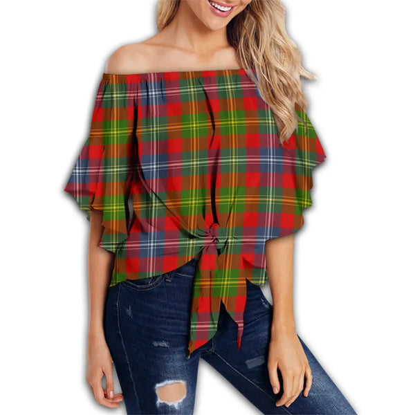 Forrester Tartan Classic Off Shoulder Waist Wrap Top