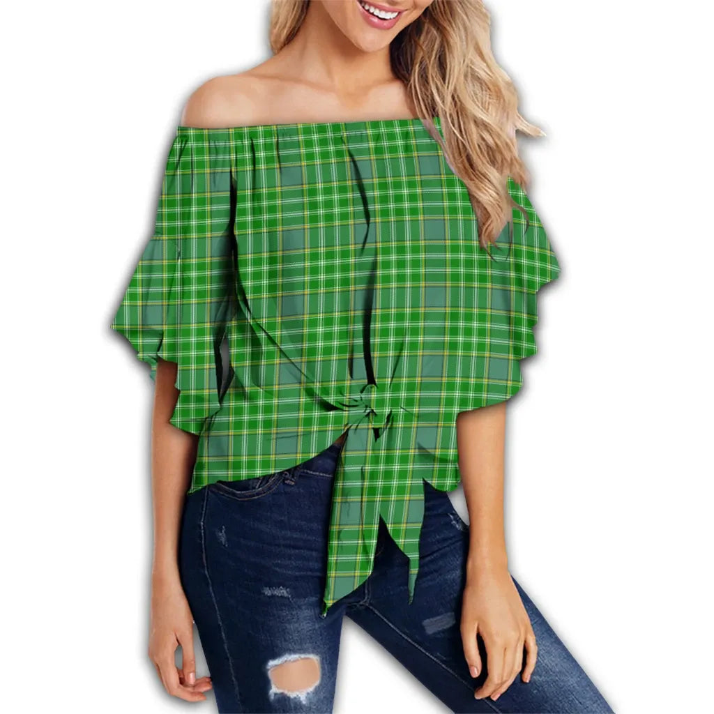 Currie Tartan Classic Off Shoulder Waist Wrap Top