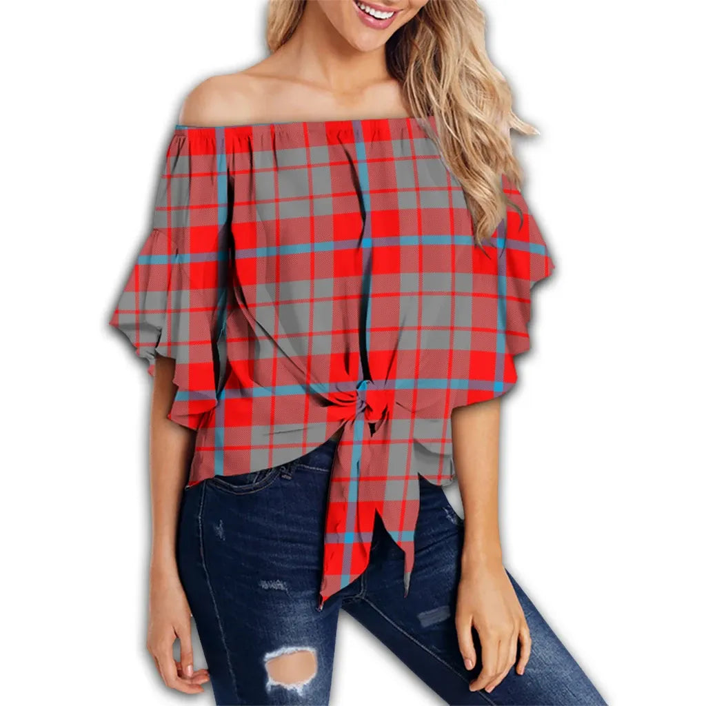 Moubray Tartan Classic Off Shoulder Waist Wrap Top