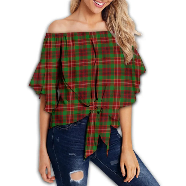 Ainslie Tartan Classic Off Shoulder Waist Wrap Top